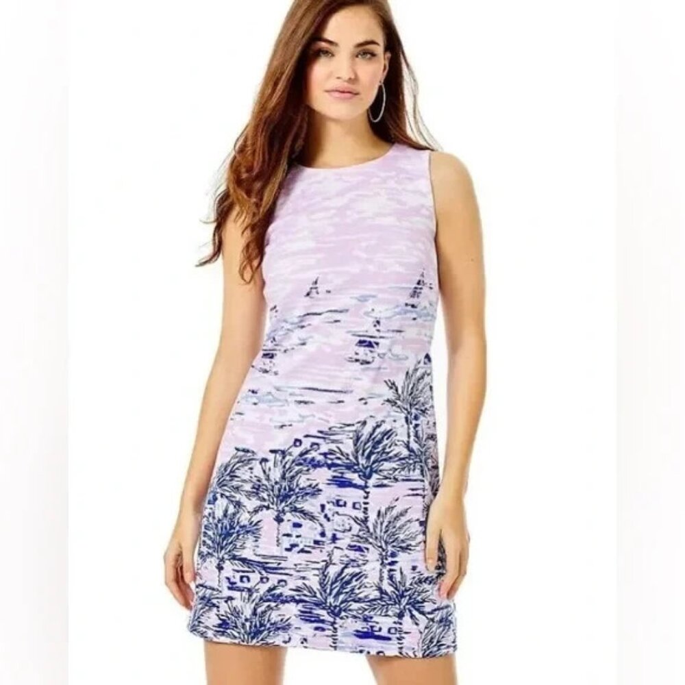 Lilly Pulitzer L Gellar Shift Dress Purple Iris On The Horizon